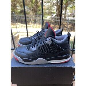 Nike Air Jordan 4 Retro “Bred Reimagined” Black/Red BQ7669-006 Youth Size 3Y